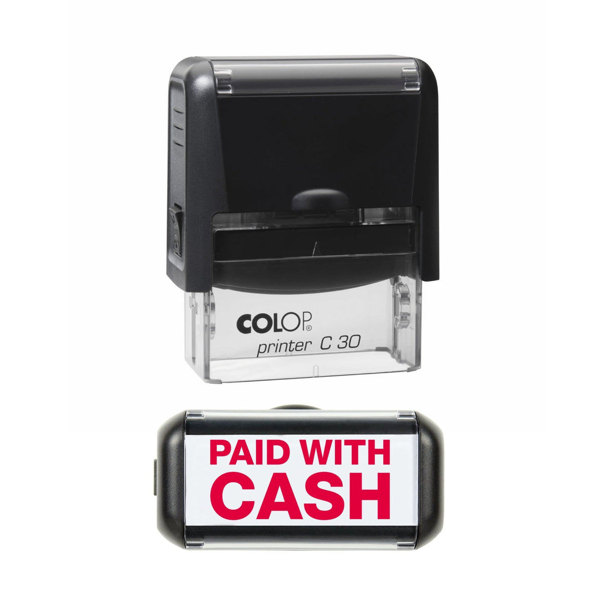 Paid With Cash - Rubber Stamp - 42mm x 18mm Impression
