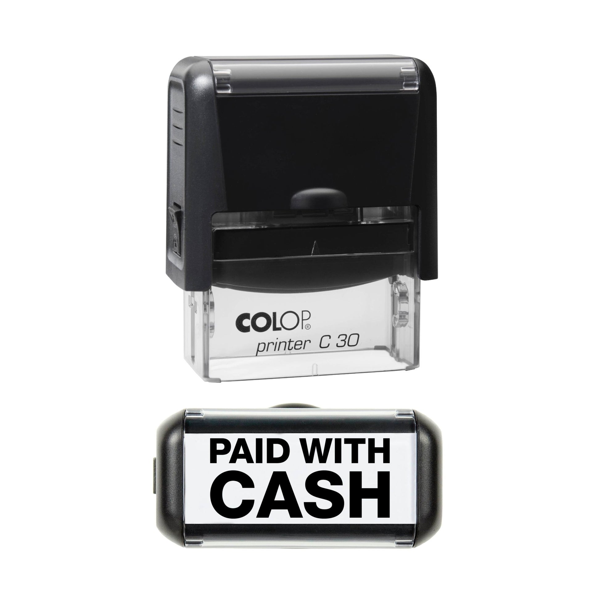 Paid With Cash - Rubber Stamp - 42mm x 18mm Impression