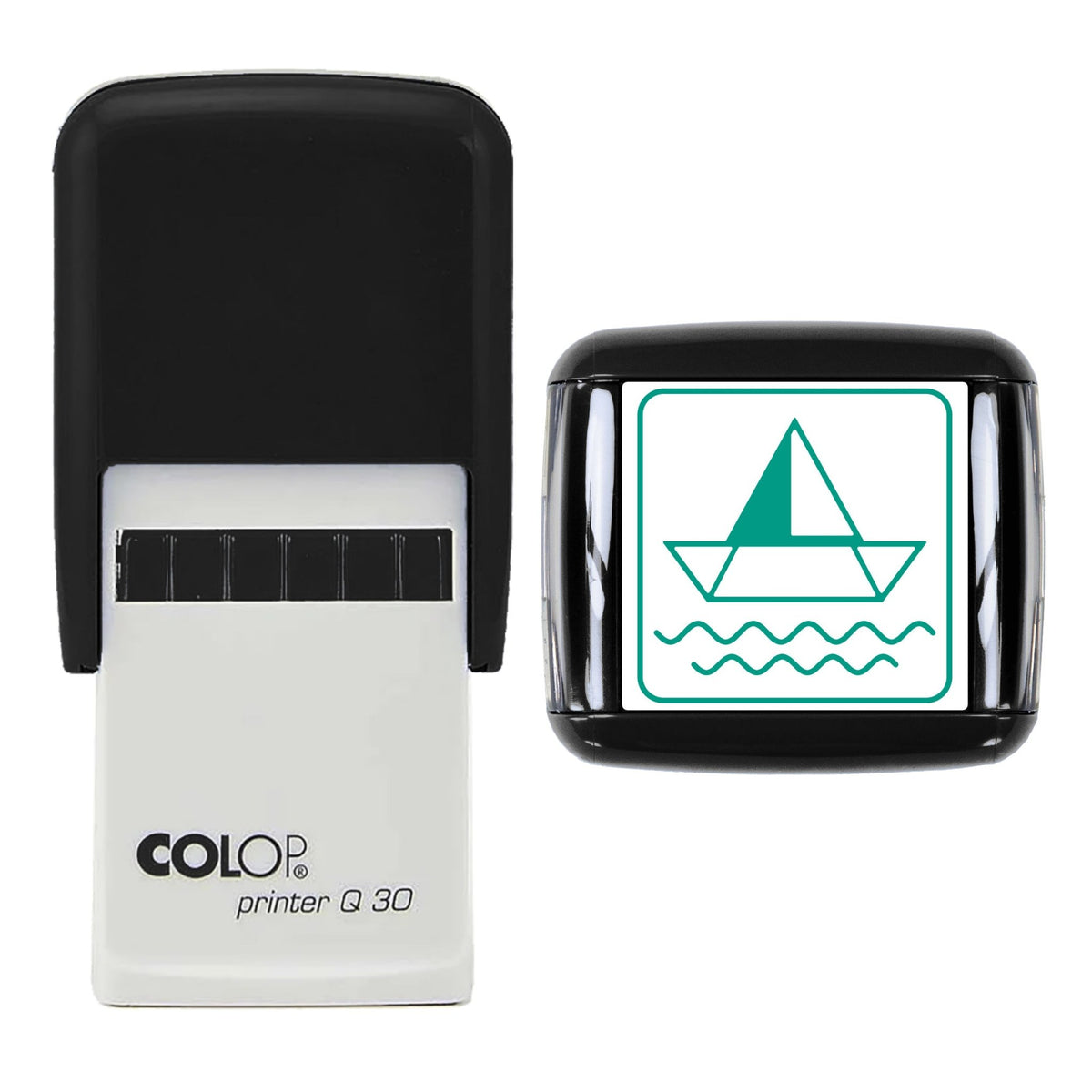 Paper Boat Stamp, 30 x 30mm, COLOP Q30