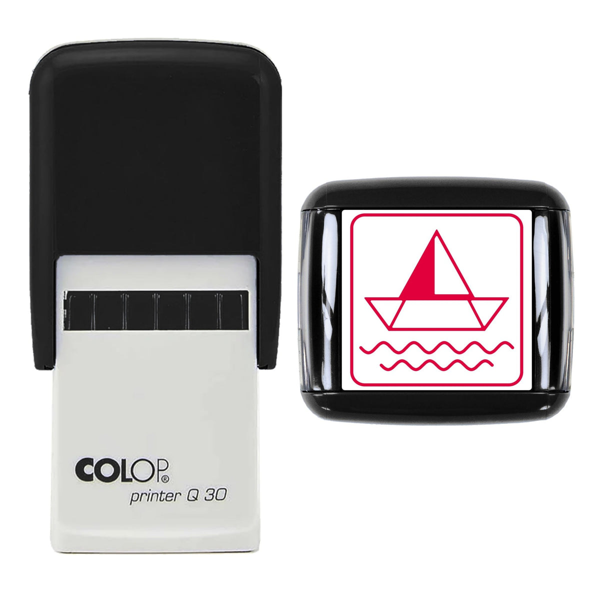 Paper Boat Stamp, 30 x 30mm, COLOP Q30