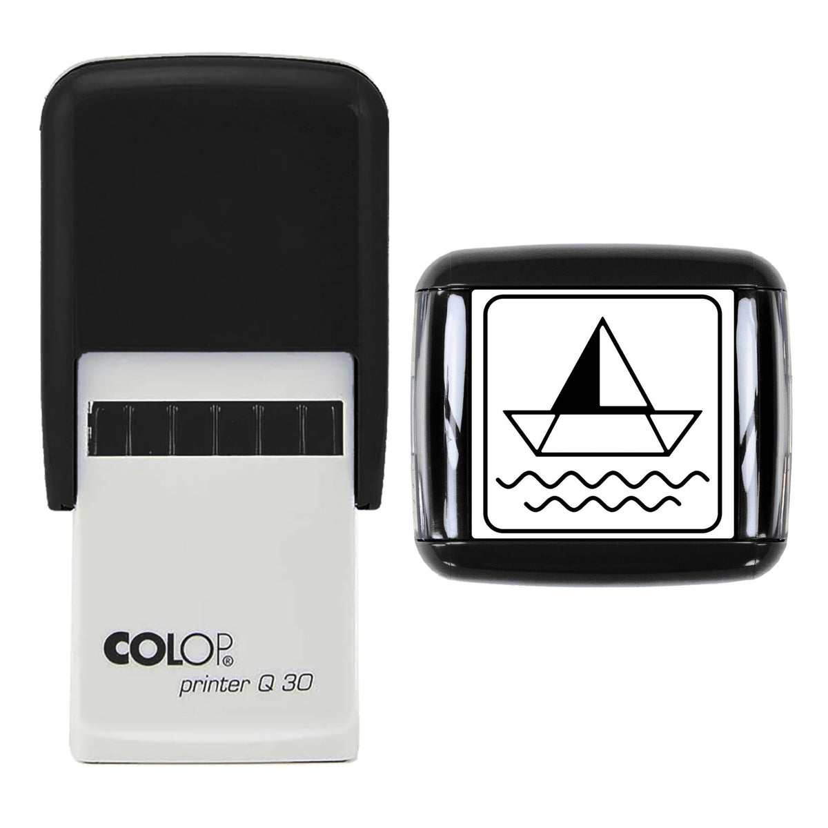 Paper Boat Stamp, 30 x 30mm, COLOP Q30