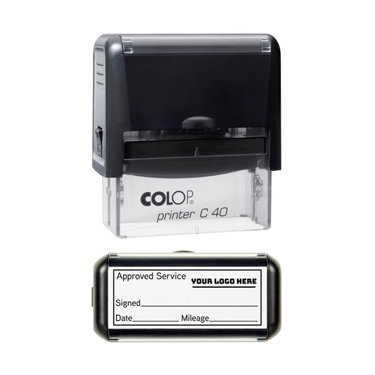 Personalised Car Service Logo Stamp – 58 × 22 mm