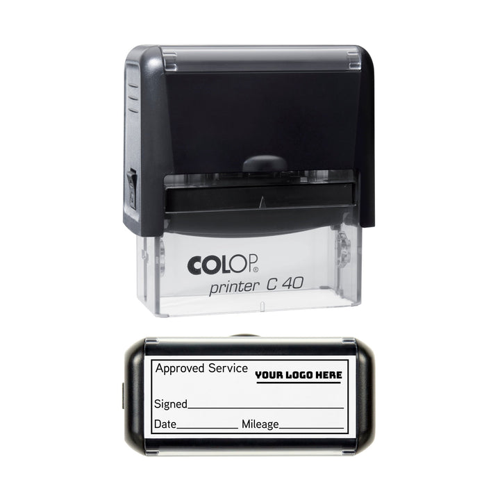 Personalised Car Service Logo Stamp – 58 × 22 mm