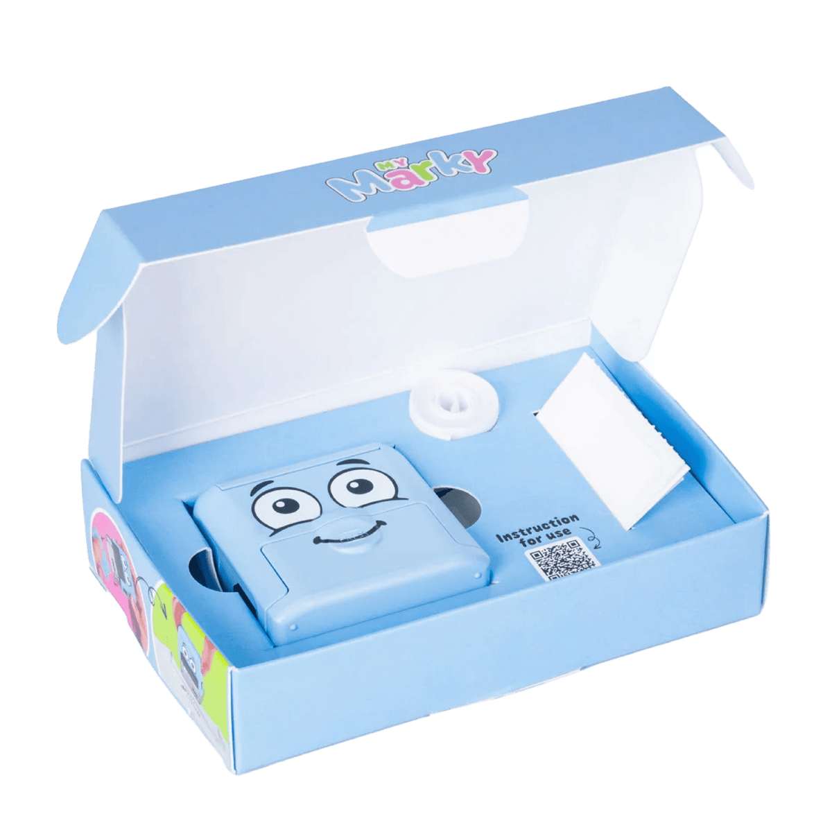Marky blue personalised school uniform name stamp, 38 x 14mm textile stamp
