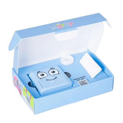 Marky blue personalised school uniform name stamp, 38 x 14mm textile stamp