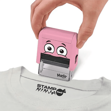 Personalised School Uniform Name Stamp – 38 × 14mm Textile Stamp - Marky - Pink
