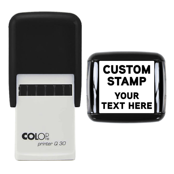 Personalised text stamp, 30 x 30mm