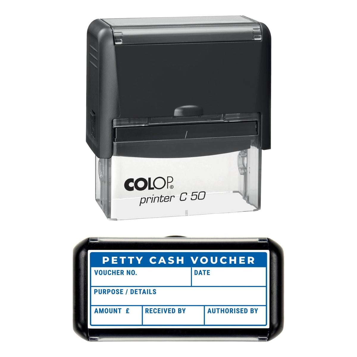 Petty Cash Voucher Stamp, 70 x 30mm, COLOP C50