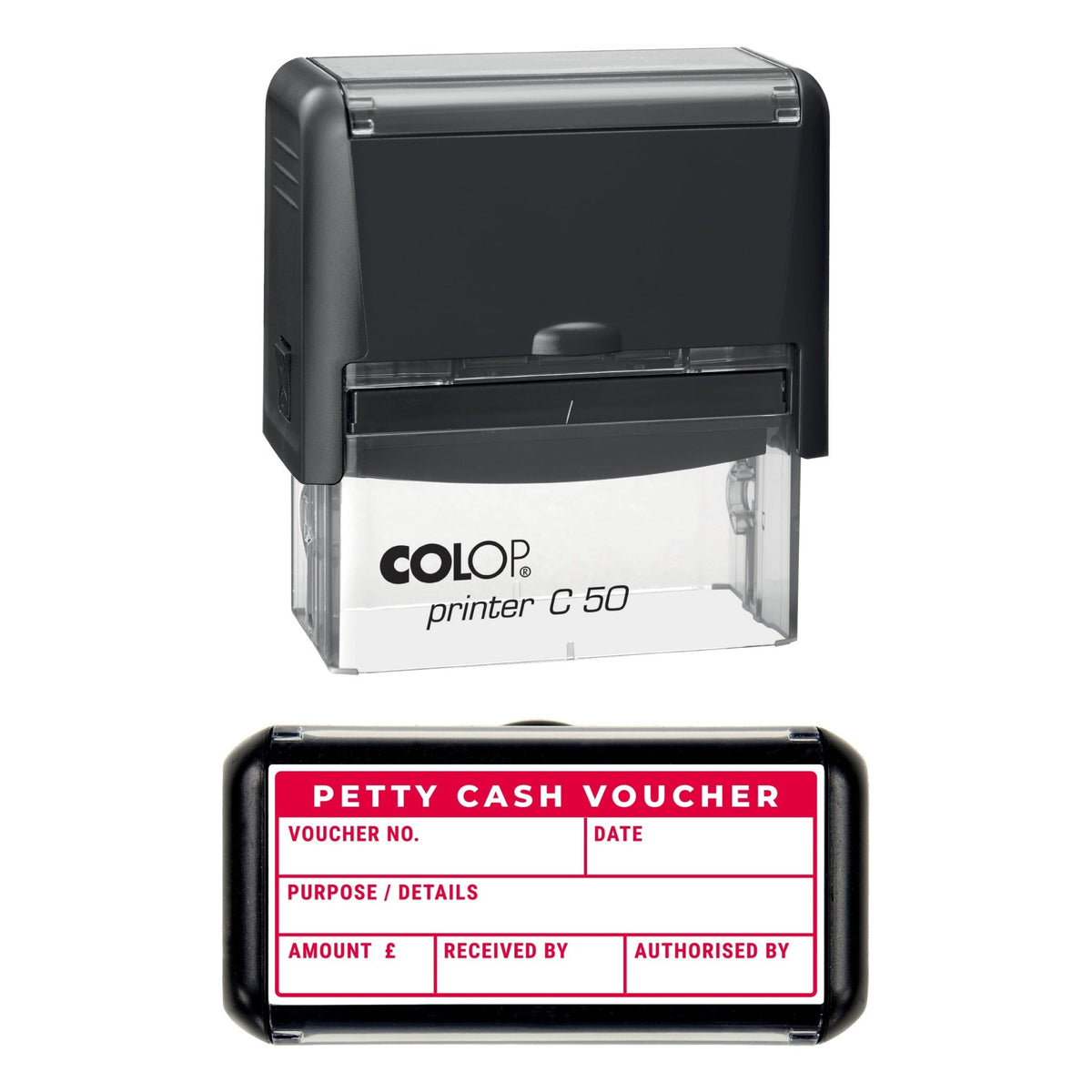 Petty Cash Voucher Stamp, 70 x 30mm, COLOP C50