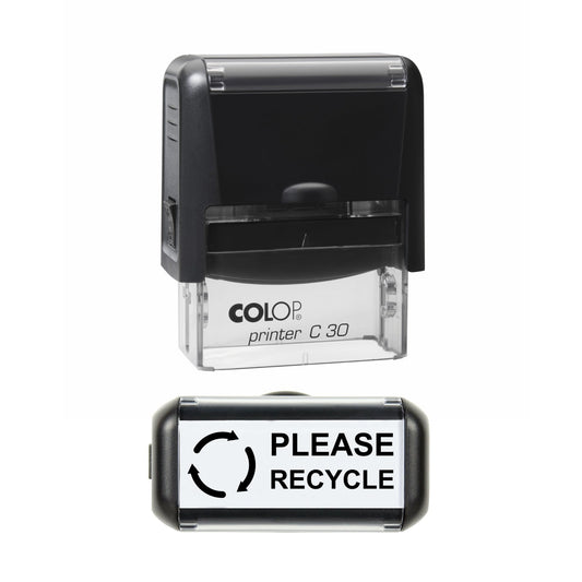 Please Recycle Packaging Stamp, 45 x 18mm, COLOP C30