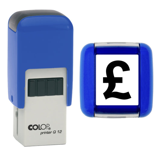 Stamp showing the Pound Sterling Loyalty Loyalty Card design, 12 x 12mm COLOP Q12 self-inking stamp, black ink
