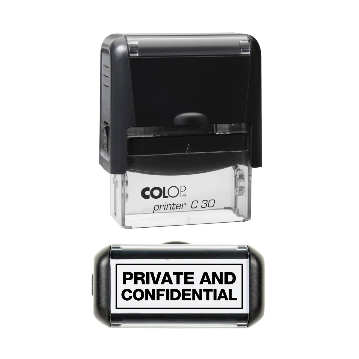 Private And Confidential Rubber Stamp - 45mm x 18mm Impression