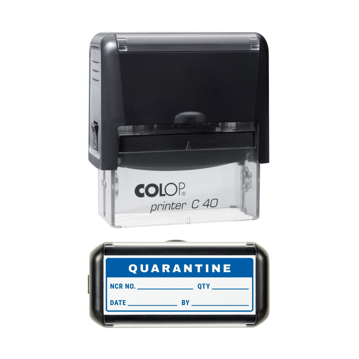 Quarantine Record Stamp, 58 x 22mm, COLOP C40