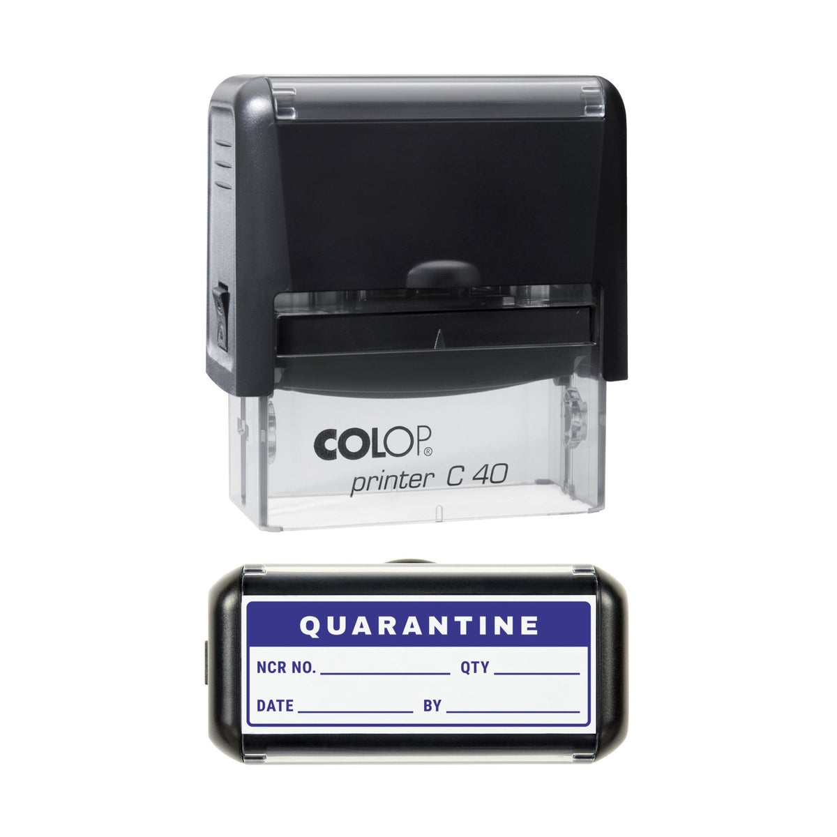 Quarantine Record Stamp, 58 x 22mm, COLOP C40