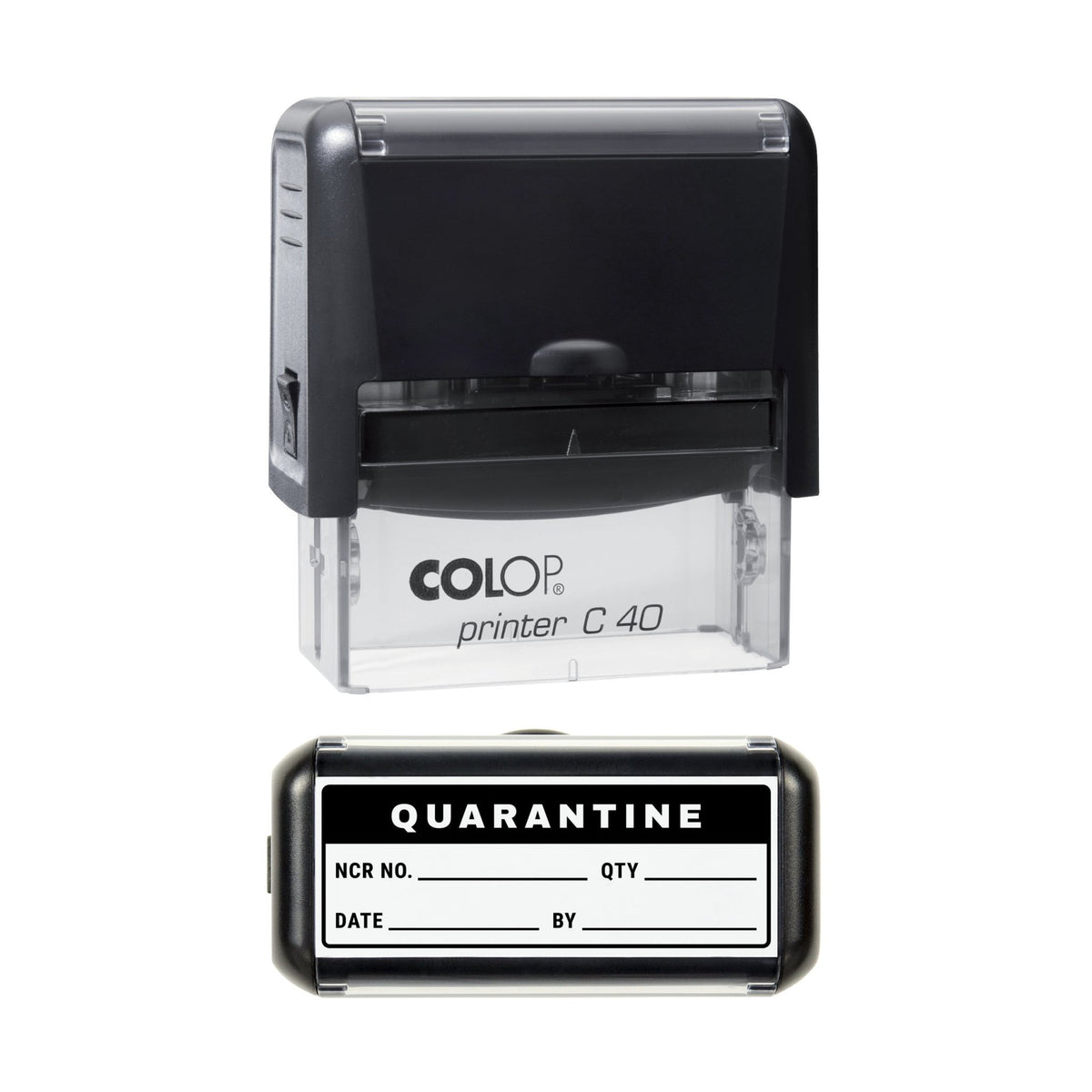 Quarantine Record Stamp, 58 x 22mm, COLOP C40