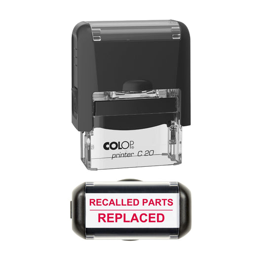 Recalled Parts Replaced Vehicle Service Stamp, 37 x 12mm, COLOP C20