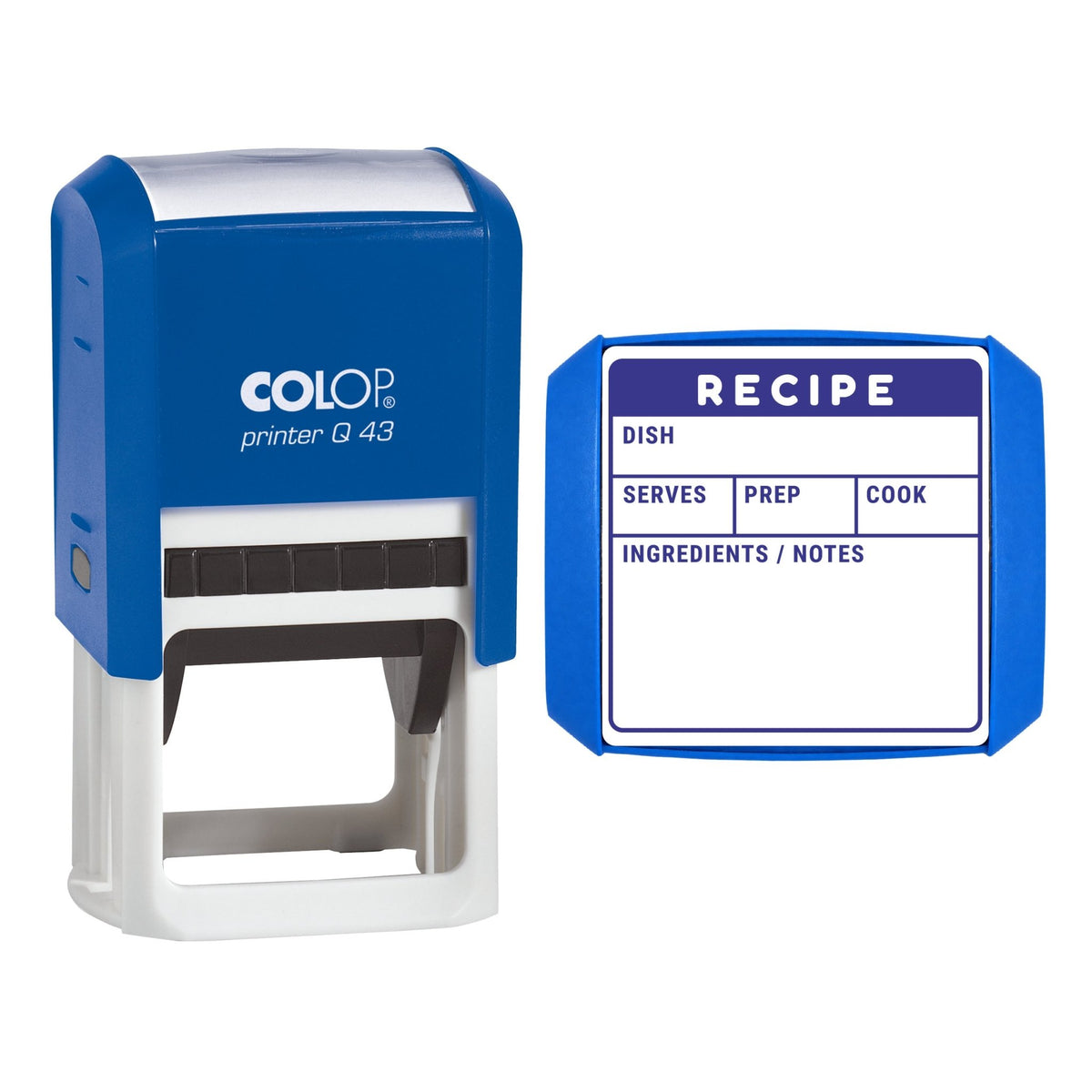 Recipe Card Record Stamp, 43 x 43mm, COLOP Q43