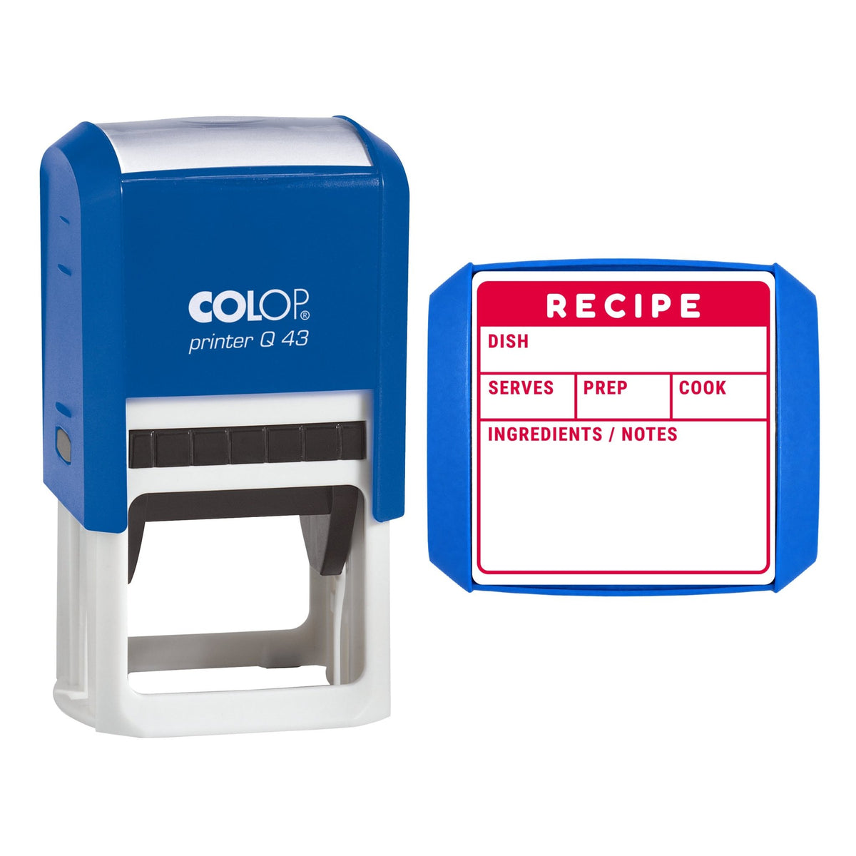 Recipe Card Record Stamp, 43 x 43mm, COLOP Q43
