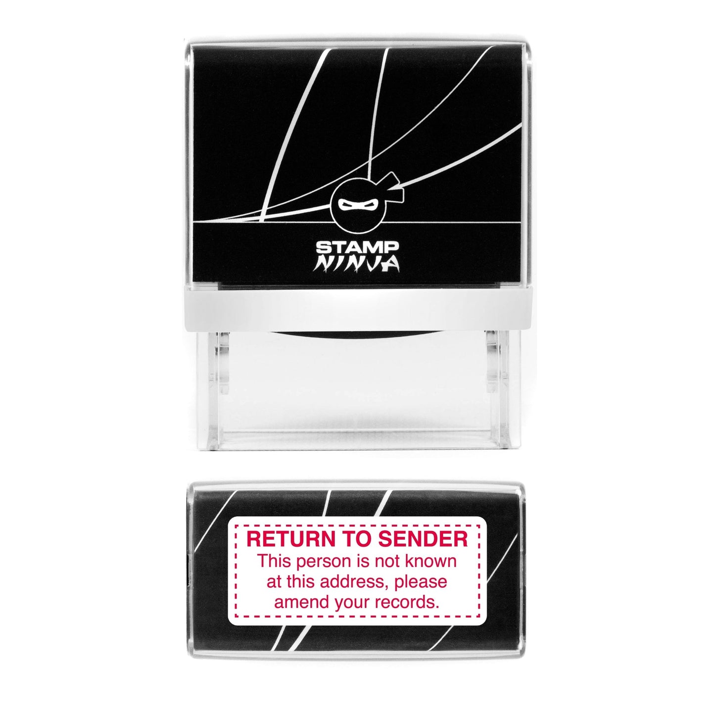 Return To Sender - This person is not known at this address - Self Inking - 45mm x 18mm