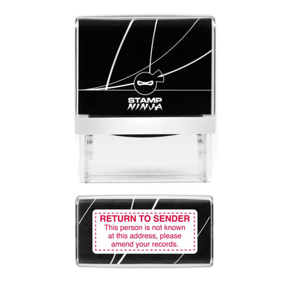 Return To Sender - This person is not known at this address - Self Inking - 45mm x 18mm