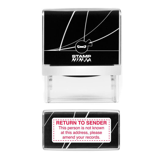 Return To Sender - This person is not known at this address - Self Inking - 45mm x 18mm