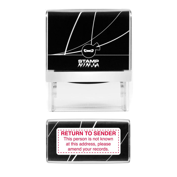 Return To Sender - This person is not known at this address - Self Inking - 45mm x 18mm