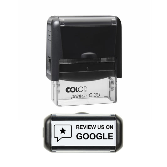 Review Us on Google Stamp, 45 x 18mm, COLOP C30