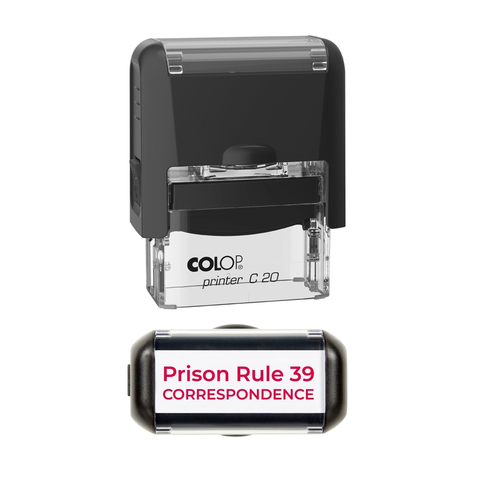 Rule 39 Legal Correspondence Stamp | Self Inking Red Office Stamp | Prison Rule 39 Mail Marking Stamp for Solicitors, Legal Firms & Prison Correspondence | 37mm x 12mm