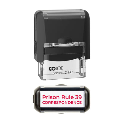 Rule 39 Legal Correspondence Stamp | Self Inking Red Office Stamp | Prison Rule 39 Mail Marking Stamp for Solicitors, Legal Firms & Prison Correspondence | 37mm x 12mm