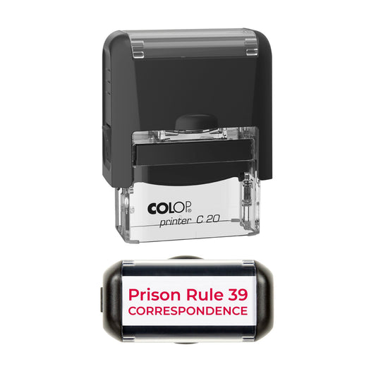 Rule 39 Legal Correspondence Stamp | Self Inking Red Office Stamp | Prison Rule 39 Mail Marking Stamp for Solicitors, Legal Firms & Prison Correspondence | 37mm x 12mm