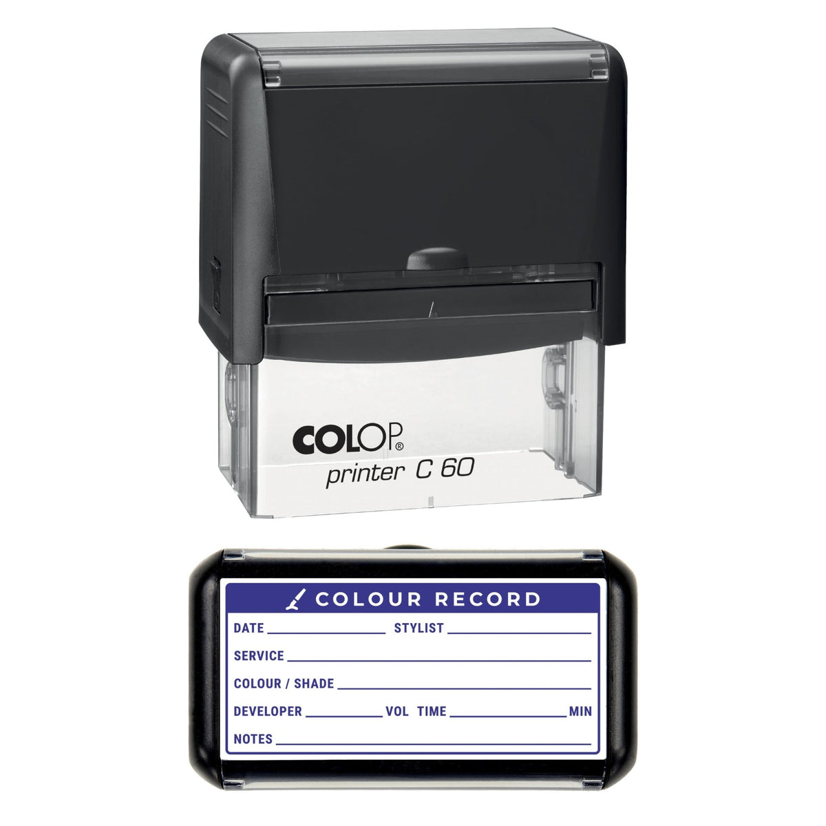 Salon Hair Colour Record Stamp, 77 x 36mm, COLOP C60