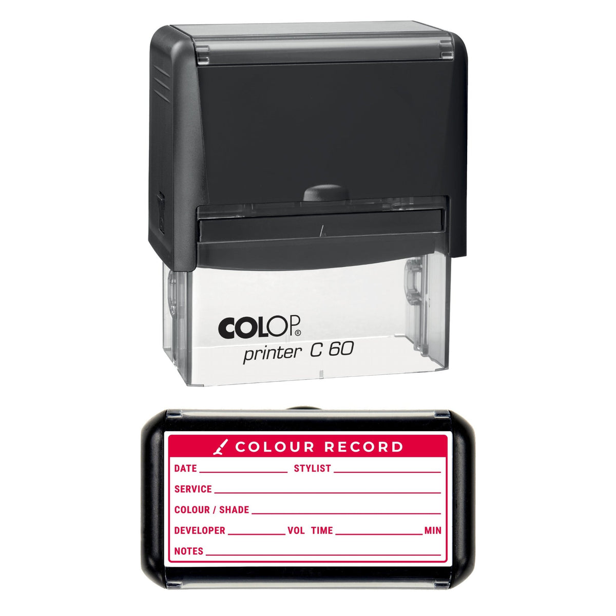 Salon Hair Colour Record Stamp, 77 x 36mm, COLOP C60