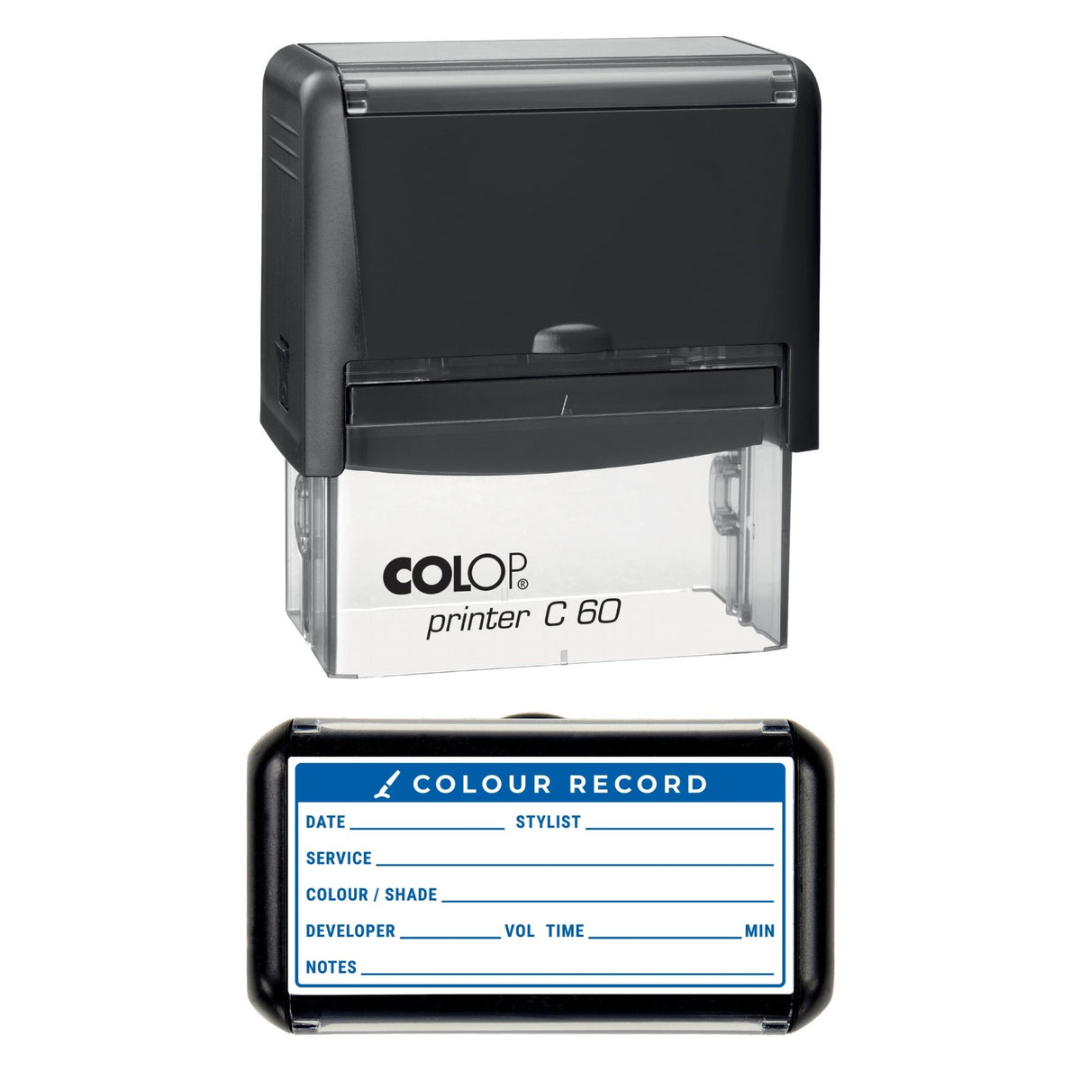 Salon Hair Colour Record Stamp, 77 x 36mm, COLOP C60