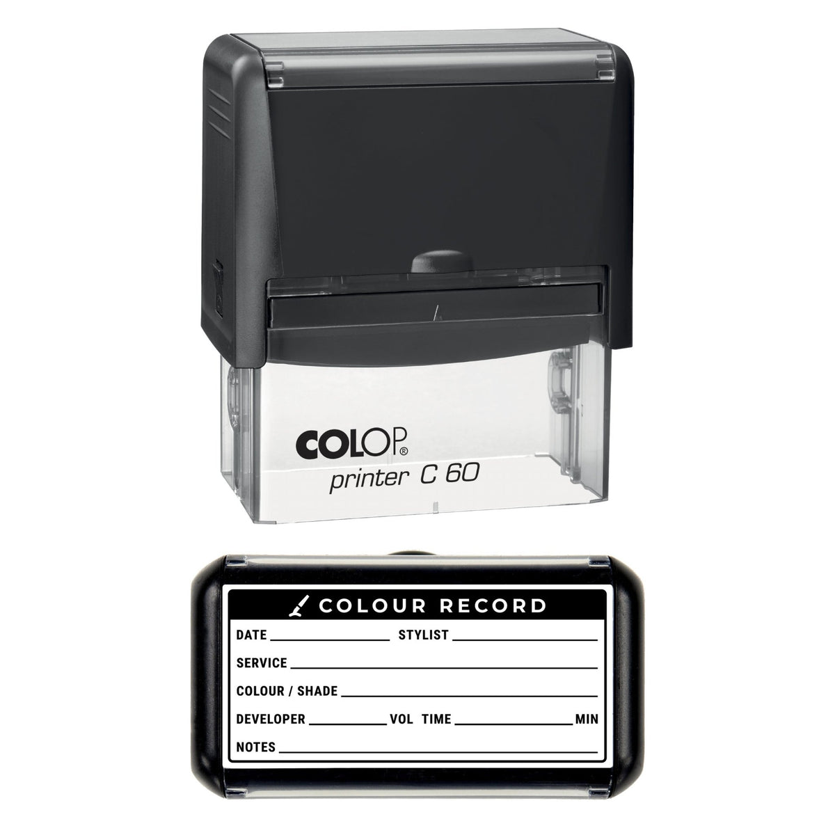 Salon Hair Colour Record Stamp, 77 x 36mm, COLOP C60