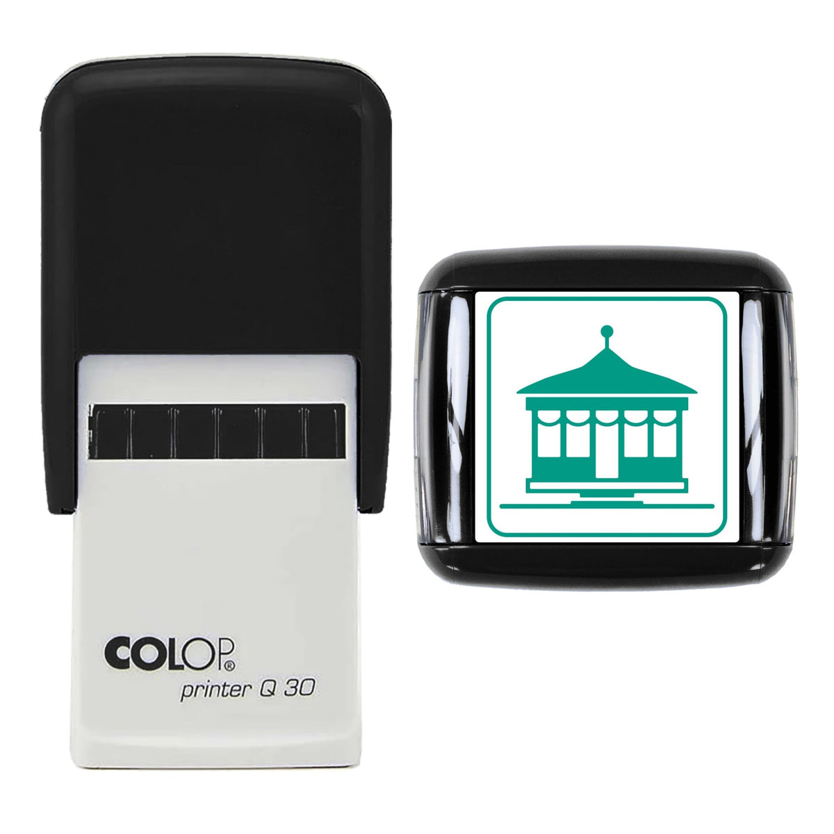 Seaside Bandstand Stamp, 30 x 30mm, COLOP Q30