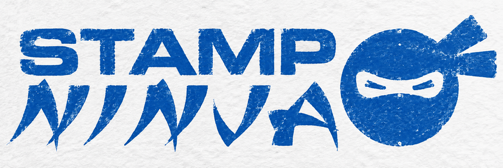 Blue self-inking stamp impression colour