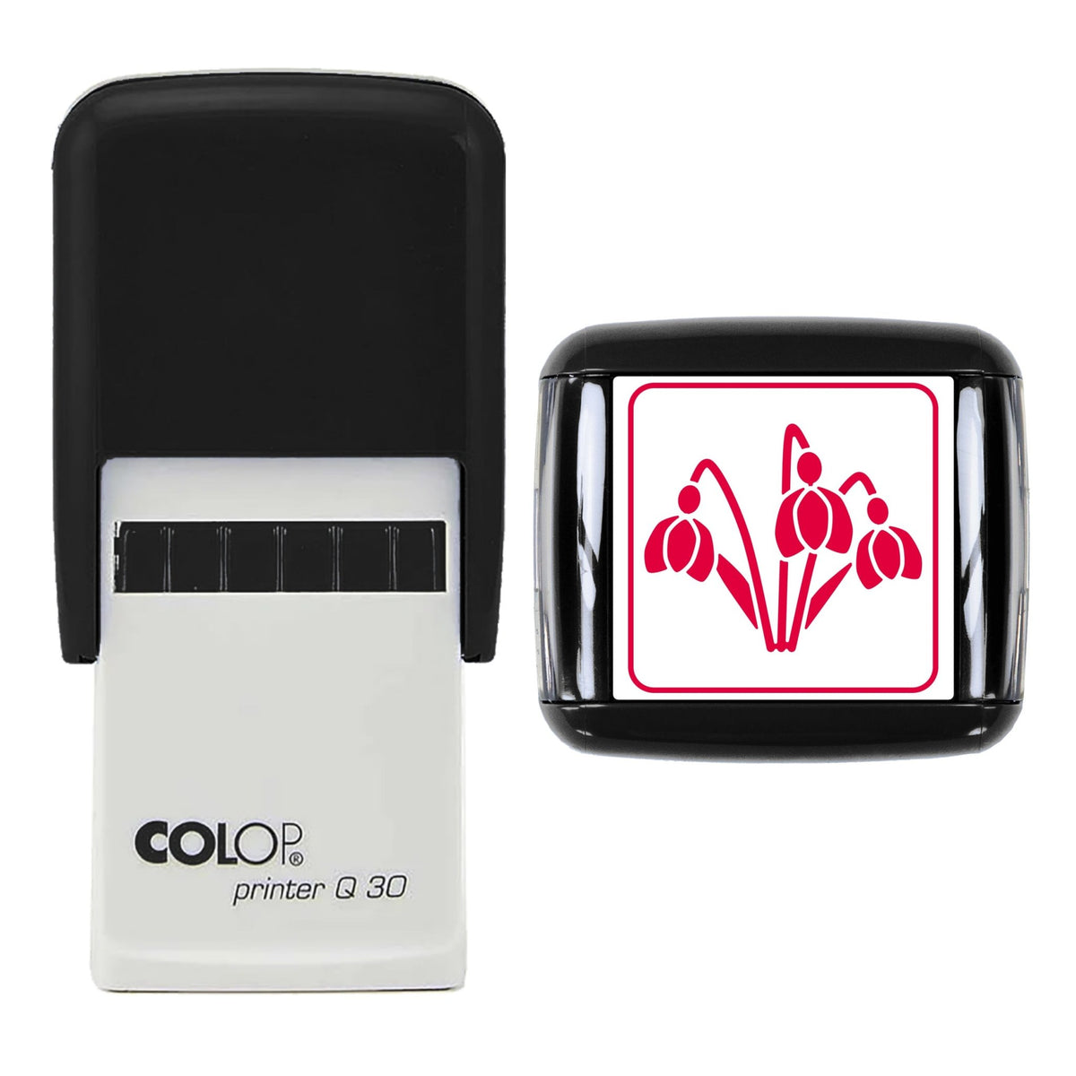 Snowdrops Stamp, 30 x 30mm, COLOP Q30