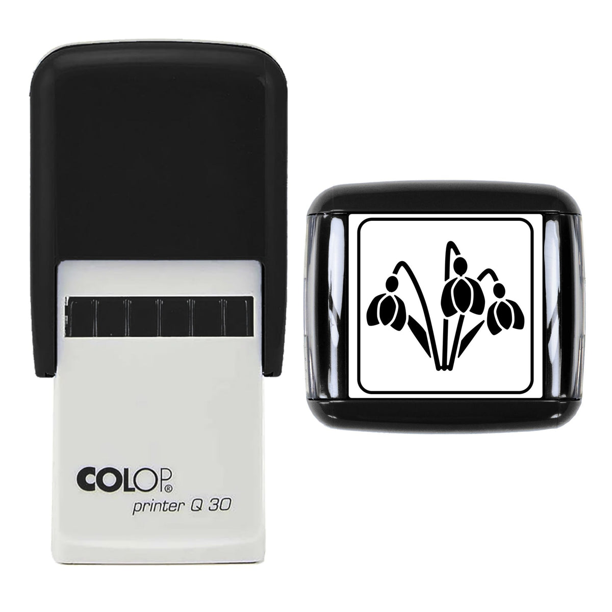 Snowdrops Stamp, 30 x 30mm, COLOP Q30