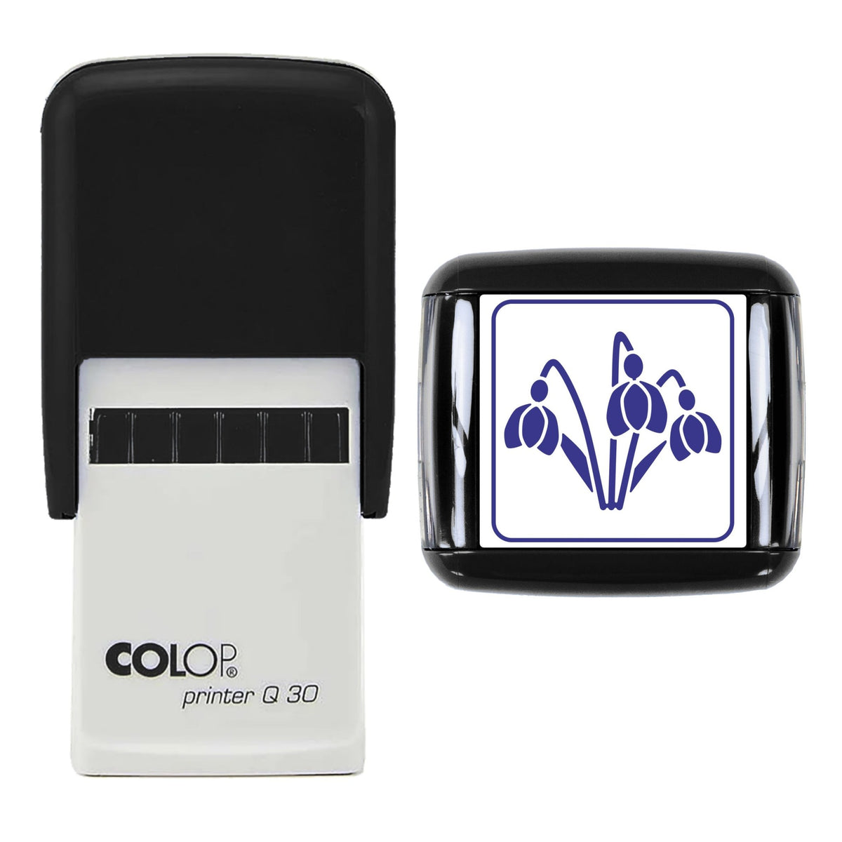 Snowdrops Stamp, 30 x 30mm, COLOP Q30