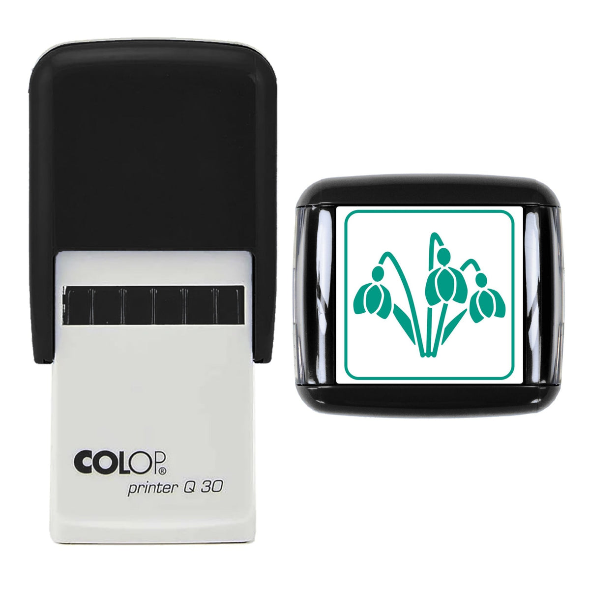 Snowdrops Stamp, 30 x 30mm, COLOP Q30