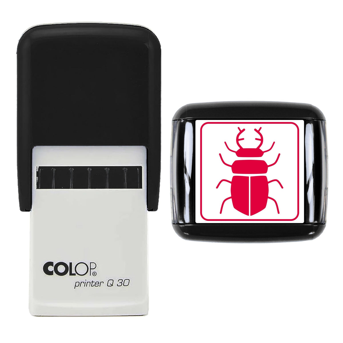 Stag Beetle Stamp, 30 x 30mm, COLOP Q30