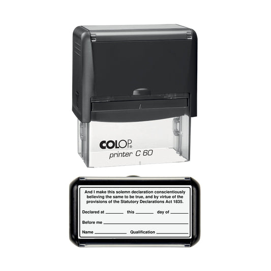 Statutory Declaration Closing Clause Stamp, 77 x 36mm, COLOP C60