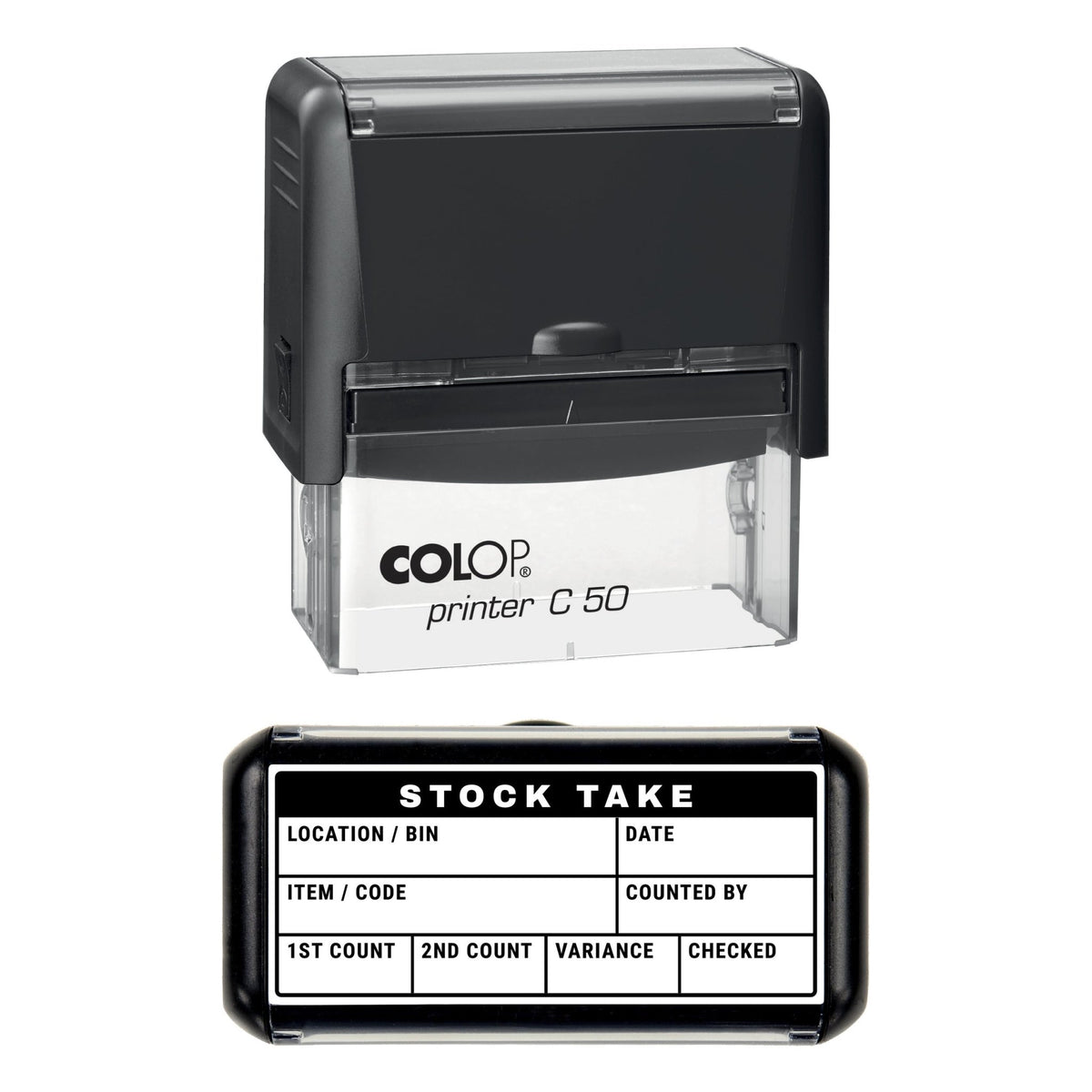 Stock Take Count Grid Stamp, 70 x 30mm, COLOP C50