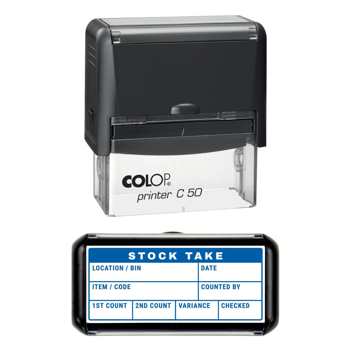 Stock Take Count Grid Stamp, 70 x 30mm, COLOP C50