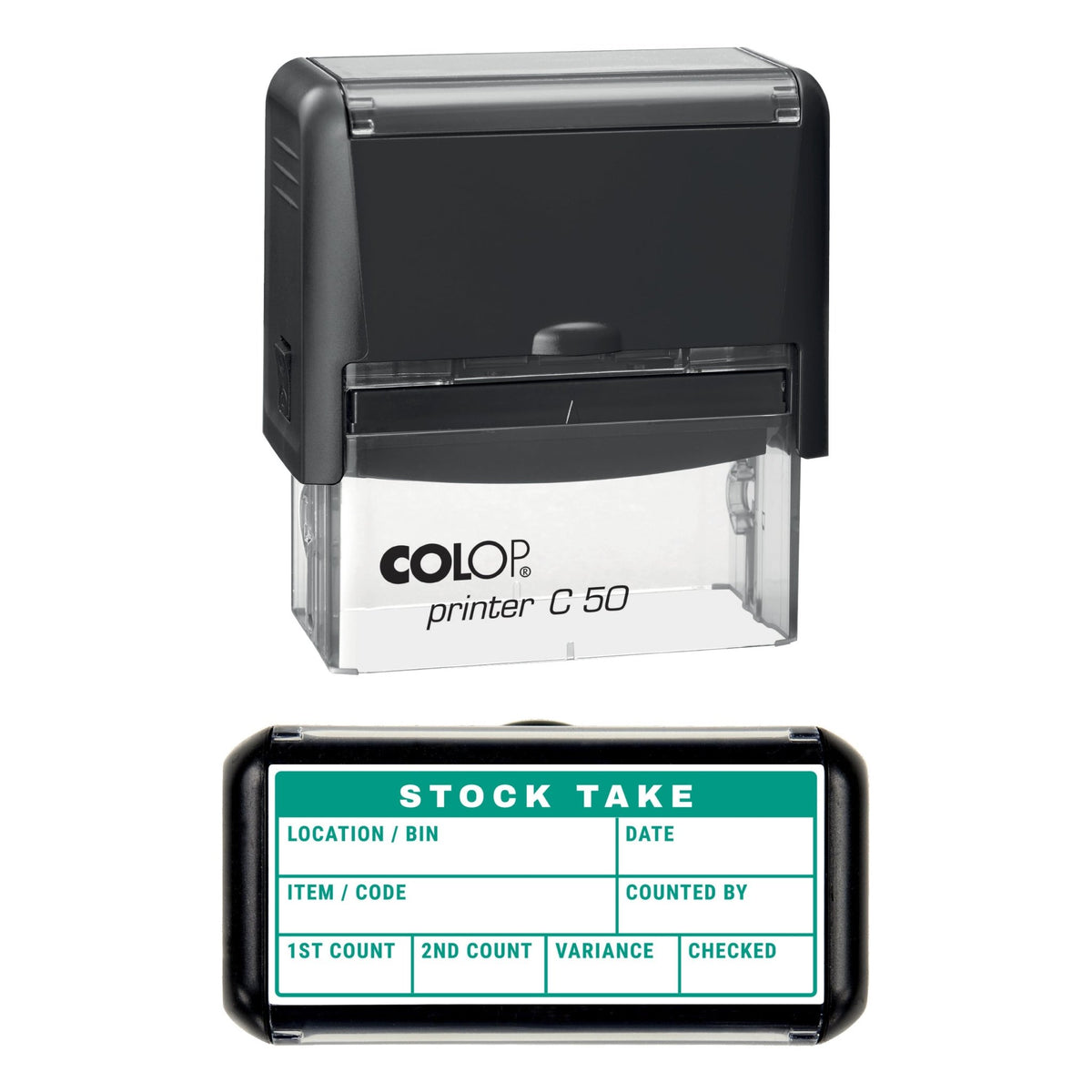 Stock Take Count Grid Stamp, 70 x 30mm, COLOP C50