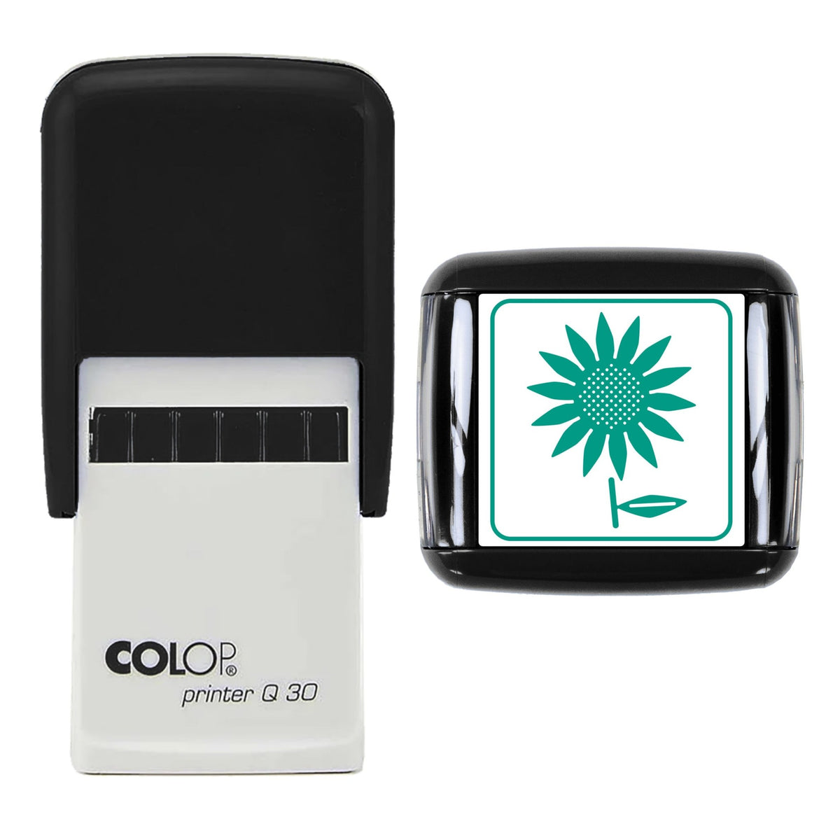 Sunflower Stamp, 30 x 30mm, COLOP Q30