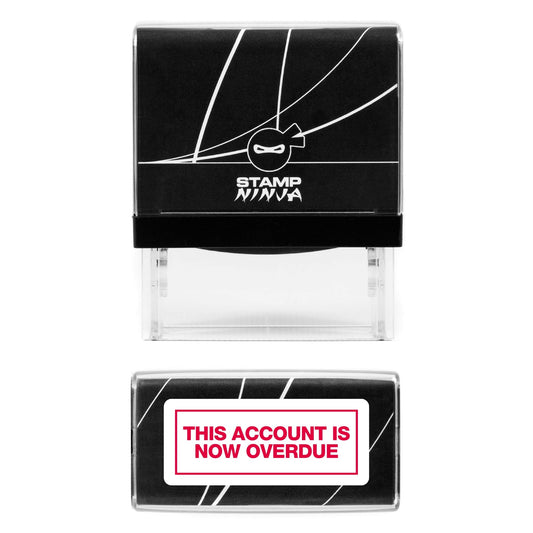 This Account Is Now Overdue With Border - Rubber Stamp - 45mm x 18mm Impression