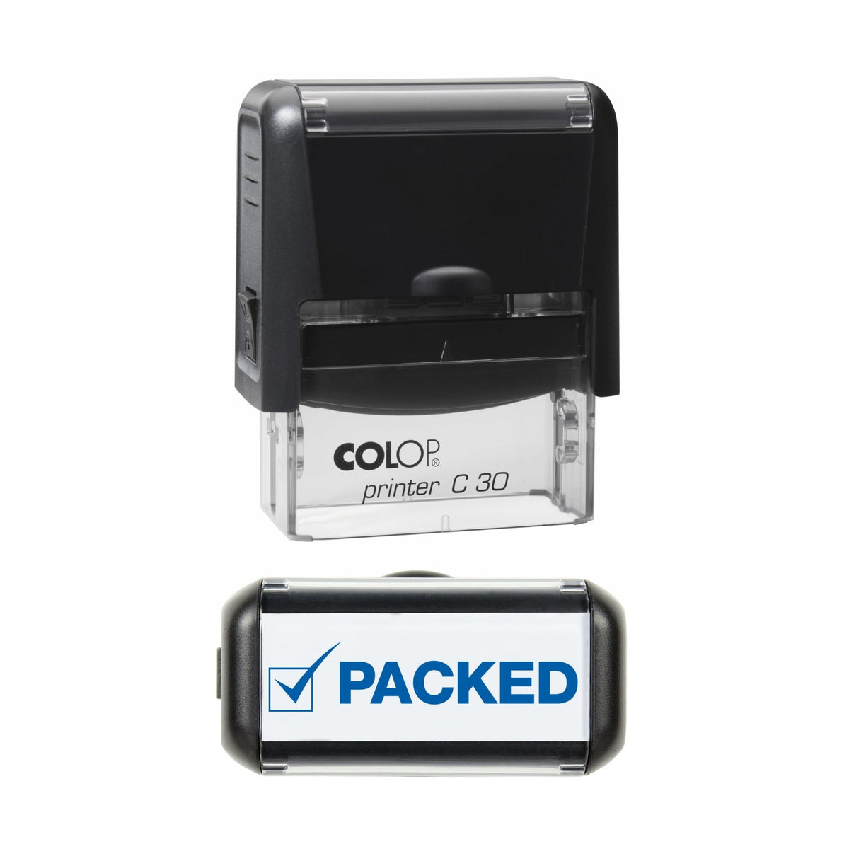Ticked Packed - Rubber Stamp - 45mm x 18mm Impression
