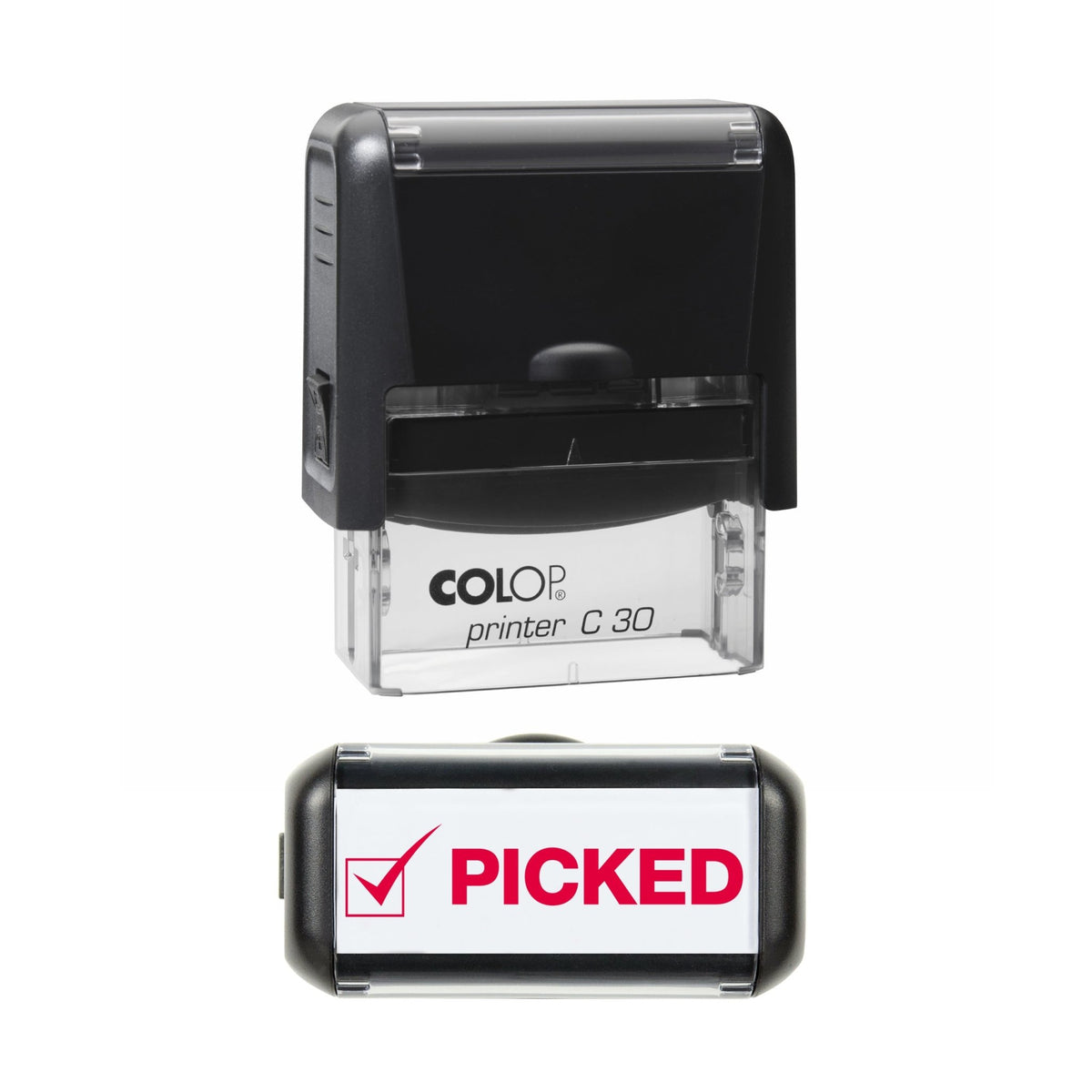 Ticked Picked - Rubber Stamp - 45mm x 11mm Impression