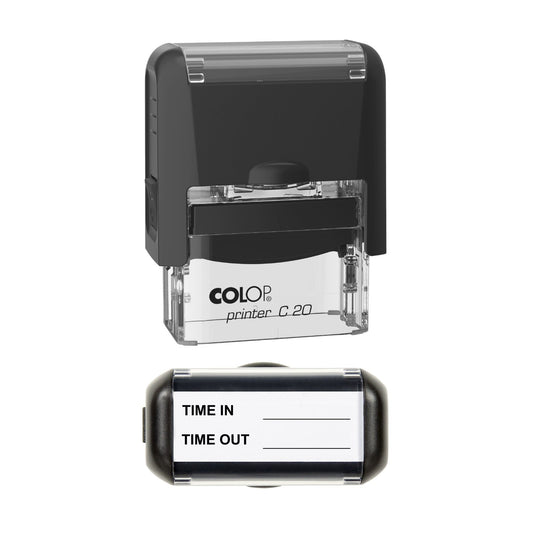 Time In and Time Out Record Stamp, 37 x 12mm, COLOP C20